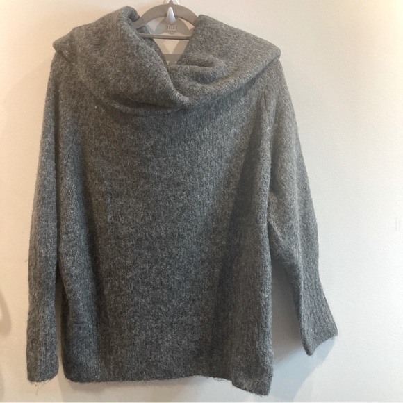 H&M Sz L Alpaca Blend Cowl Neck  Wide Cuff and Hem Sweater - Picture 1 of 7